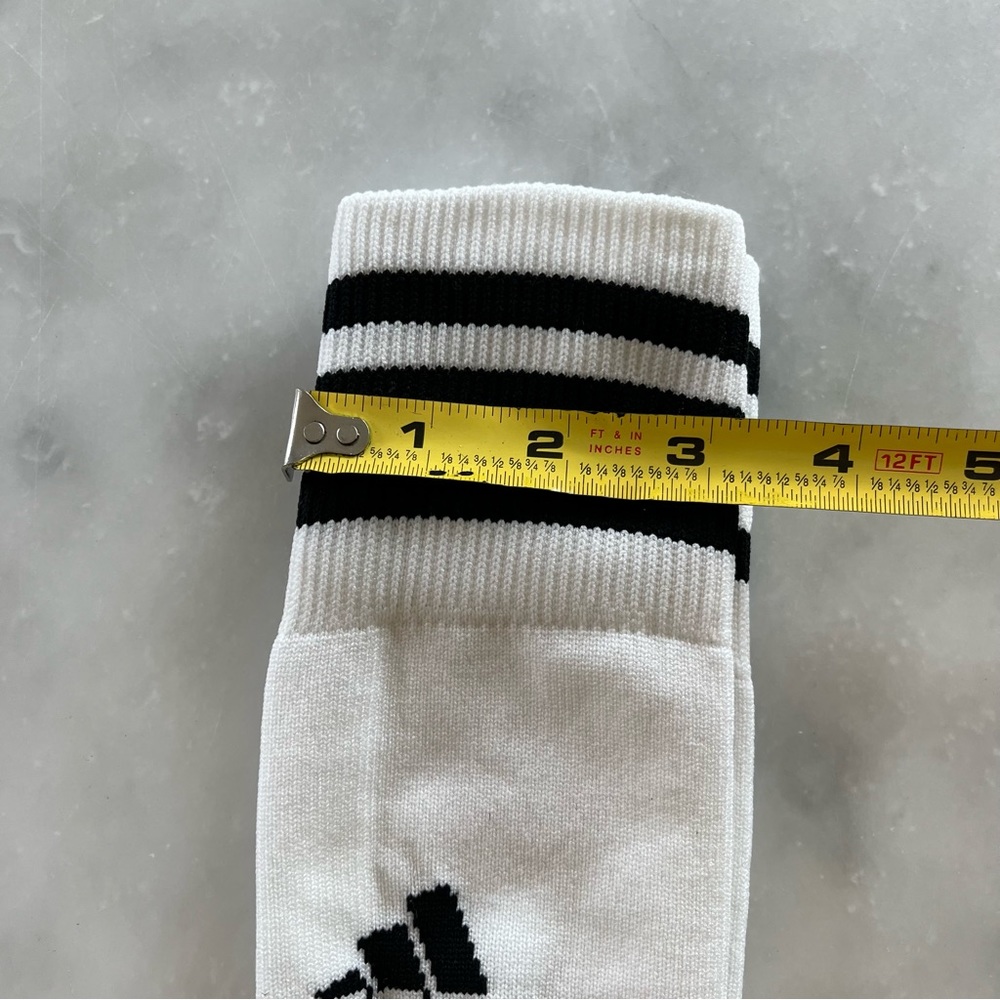 Adidas soccer socks. White/blacks Unisex. Small. Shoe size 3 - Picture 4 of 8